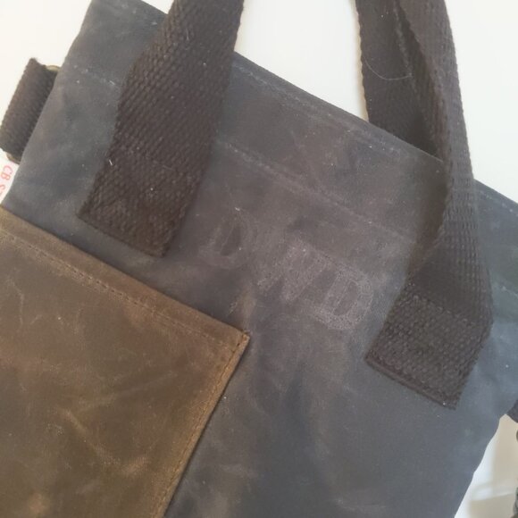 CB Station Waxed Canvas Double Wine Tote Monogram removed - Picture 3 of 6